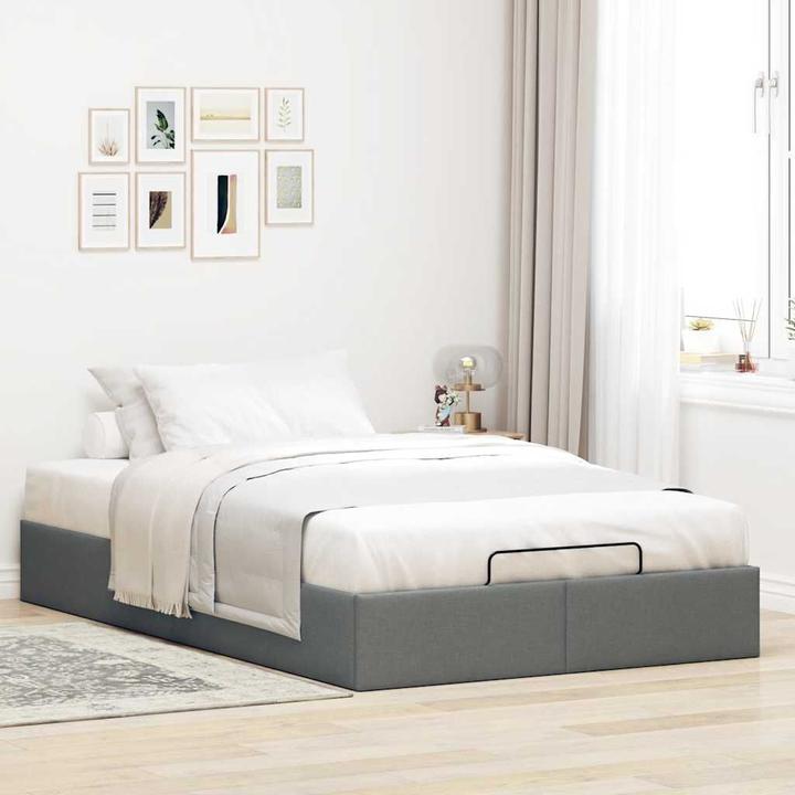 Produktbild VidaXL Ottoman-Bett ohne Matratze Dunkelgrau 120x200 cm Stoff (120 x 200 cm)