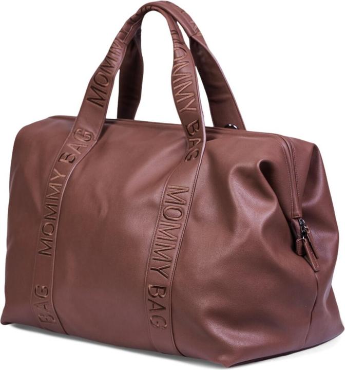 Image du produit Childhome Sac à langer Mommy Bag Signature cuir marron foncé