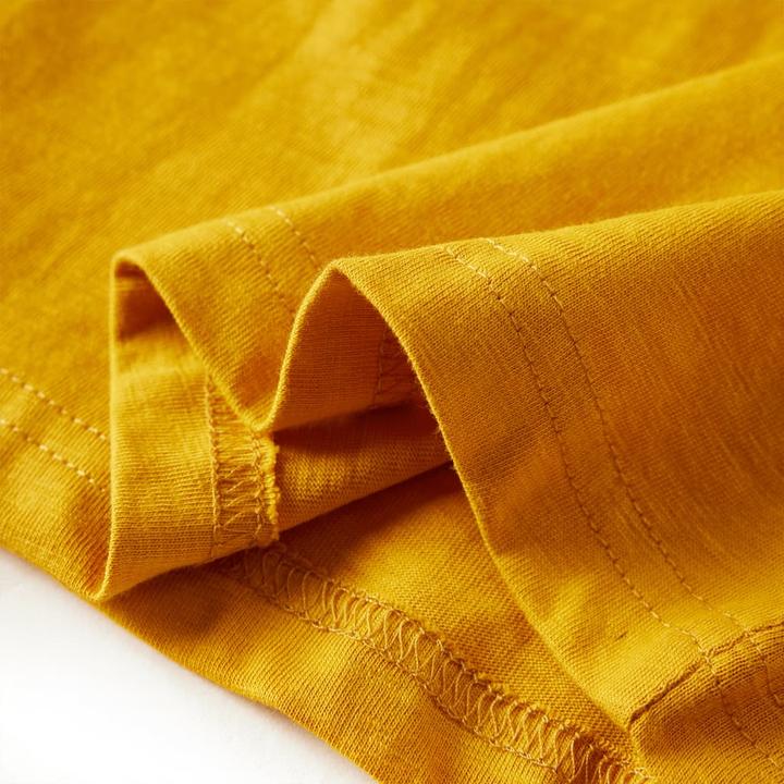 Immagine prodotto VidaXL Camicia da bambino a maniche lunghe ocra 116,Materiale: 100 (116)