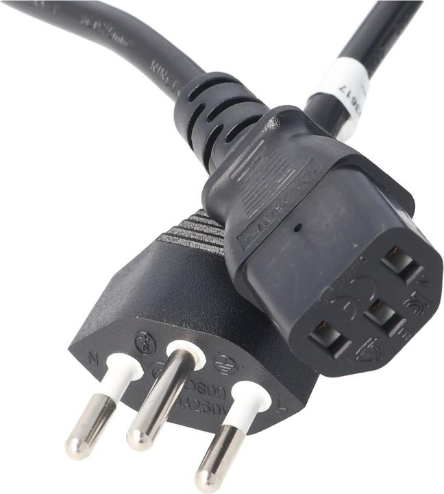 Actual product image AccuCell Mains cable with Swiss plug for IEC socket C13 (2 m)