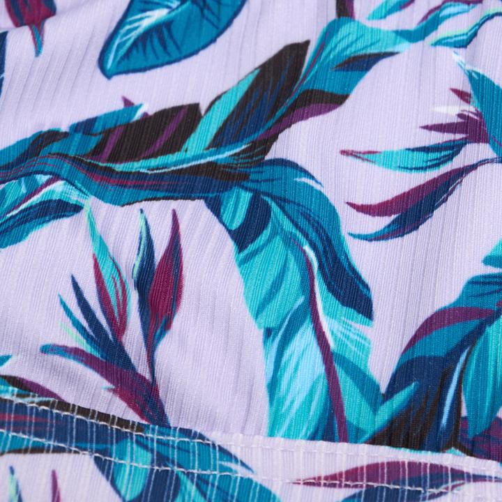 Produktbild Olaian Bikini-Oberteil Mädchen Bustier verstellbar 500 Nora violett geblümt (10, 11, 12)