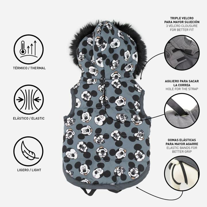 Immagine prodotto Mickey Mouse Cappotto per cani grigio (XXS, Cappotto per cani)