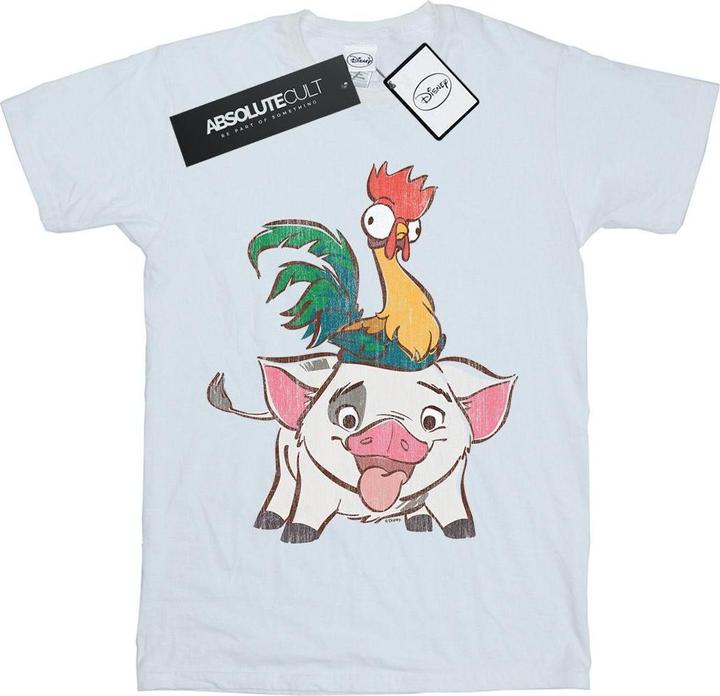 Actual product image Disney Womens/Ladies Moana Hei Hei And Pua Cotton Boyfriend T-Shirt (S)
