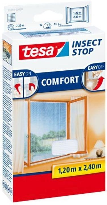 tesa Insektenschutz COMFORT für Fenster, mit Klettband, selbstklebend, ohne Bohren