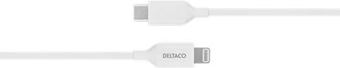 Actual product image Deltaco Lightning cable USB-C - Lightning, 2m, Apple C94 chipset FSC-labeled package, white (2 m, USB 2.0)