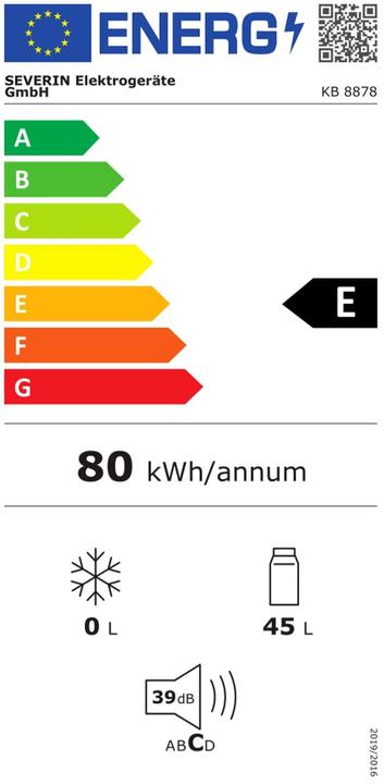 Label énergétique Severin KB8878 (55 l)