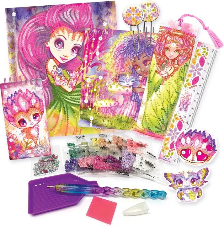 Actual product image Nebulous Stars Rhinestone by numbers stationery deluxe set