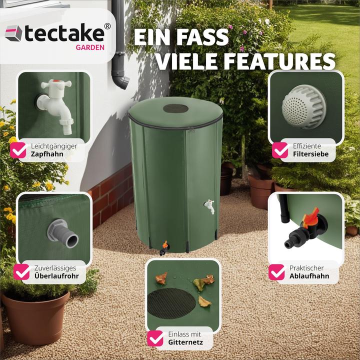 Image du produit tectake Récupérateur d’eau de pluie (380 l)