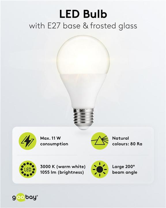 Immagine prodotto Goobay Lampadina LED, 11 W (E27, 11 W, 1055 lm, 1 x, F)