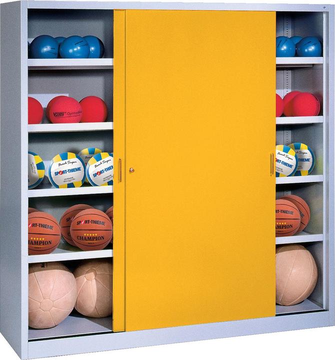 C+P Ballschrank (HxBxT: 195x120x40 cm, mit Vollblech-Schiebetüren, Typ 4)