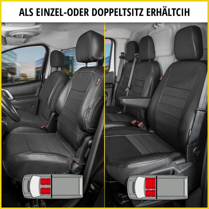 Actual product image Walser Premium Car Seat Cover for Renault Master II 1998-Today, 2 Single Seat Covers Front