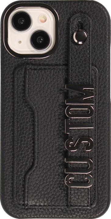 Immagine prodotto PhoneLook Copertina Copertina in pelle personalizzata con scritte in argento + cordino e scomparto per le (Apple iPhone 15)