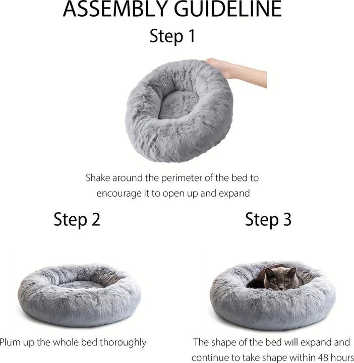 Produktbild Alopini Beruhigendes Hunde- & Katzenbett, Donut Cuddler Wärmendes Kuscheliges Weiches Rundes Bett (Hund, Katze)
