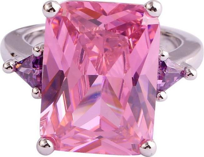 Produktbild Hermex versilberter Ring mit Pink Topas - Gr. 58 / Size 8 (58)