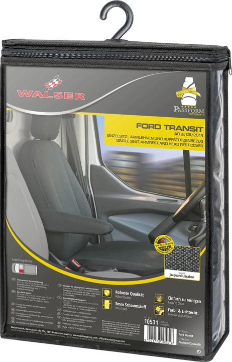 Image du produit Walser Housses de siège pour Ford Transit pour siège individuel avant en polyester BJ 05/2014 aujourd'hui