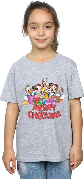 Actual product image Disney Girls Mickey Mouse And Friends Christmas Cotton T-Shirt (116)