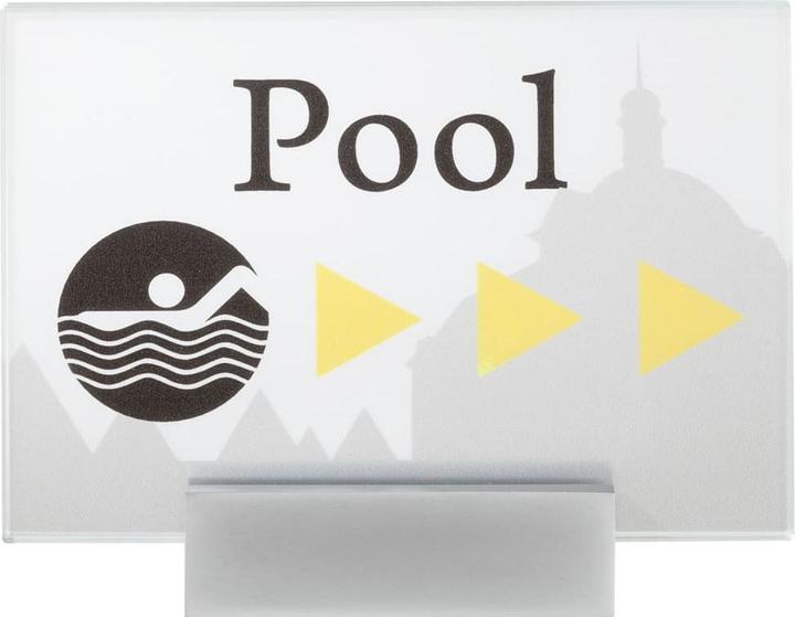 Actual product image Moedel MONACO™ door sign, height 105 mm, A6, weight 0.54 kg.