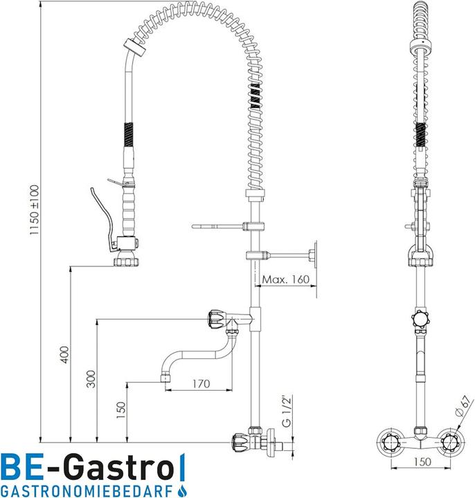 Image du produit Be Gastro Douche à vaisselle
