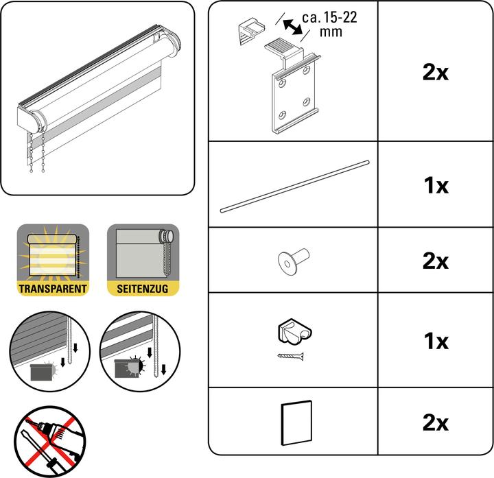 Produktbild My home EASYFIX Doppelrollo (70 x 150 cm)