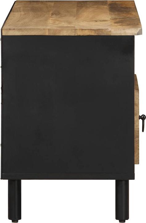 Produktbild VidaXL TV Schrank Lowboard Fernsehschrank Fernsehtisch Schwarz Raues Mangoholz (100 x 33.5 x 46 cm)