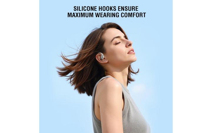 Immagine prodotto 4smarts Open-Ear Bluetooth Kopfhörer SkyBuds AI Screen, Beige (28 h, Senza fili)