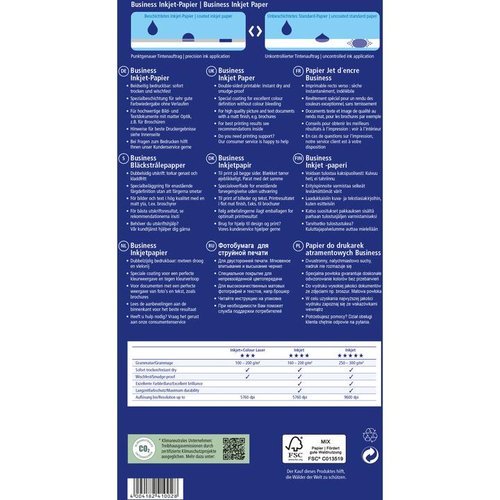 Nährwerte und Zutaten Avery Classic Inkjet Papier A4 (120 g/m², 150 x, A4)