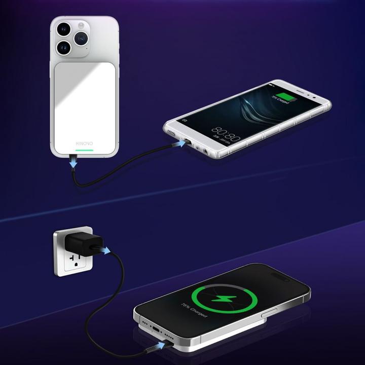 Actual product image Hinovo MB1-5000XW MagSafe 5000mAh 20W Wireless Power Bank - White (5000 mAh, 15 W, 19.25 Wh)