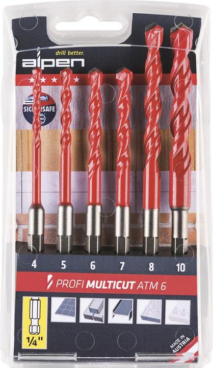 Actual product image Alpen Twist drill set Multicut (4 mm, 5 mm, 6 mm, 8 mm, 10 mm)