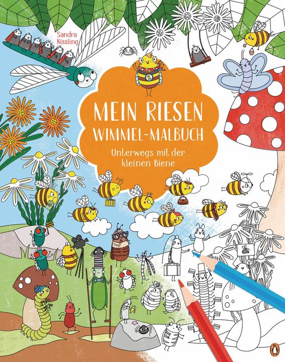 Produktbild Mein Riesen-Wimmel-Malbuch - Unterwegs mit der kleinen Biene