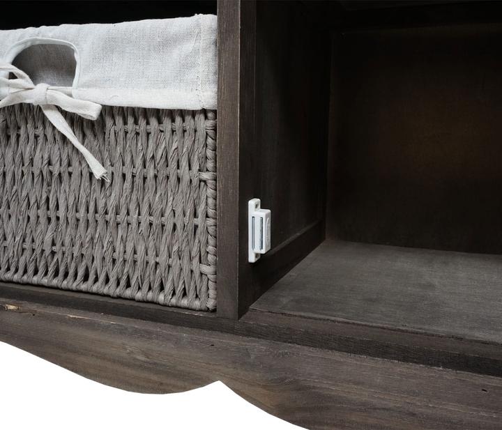 Produktbild Mendler Waschbeckenunterschrank HWC-H20, Holz Korb-Schublade 60x65x31cm - shabby grau-braun (65 x 31 x 60 cm)