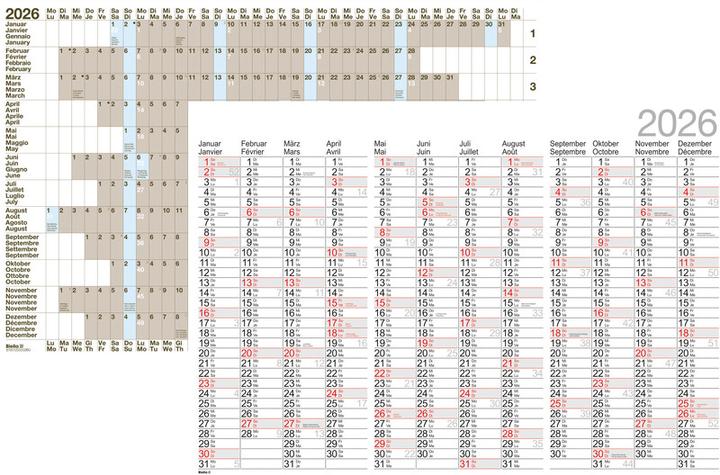 Actual product image Biella Annual wall planner (98 x 68 cm, Hardcover, German)
