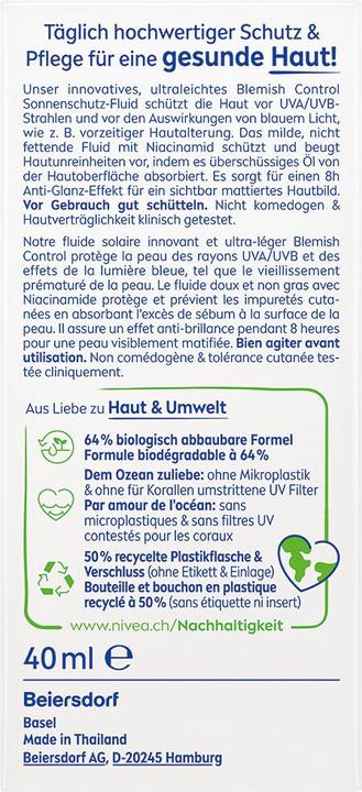 Produktbild NIVEA Sun UV Face Derma Skin Clear Fluid (Sonnencreme Gesicht, SPF 50, 40 ml, 62 g)