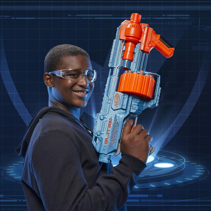 Produktbild Nerf Elite 2.0 Shockwave RD-15 Blaster, 30 Darts, 15-Dart Rotationstrommel, Schnellfeuer, mit E