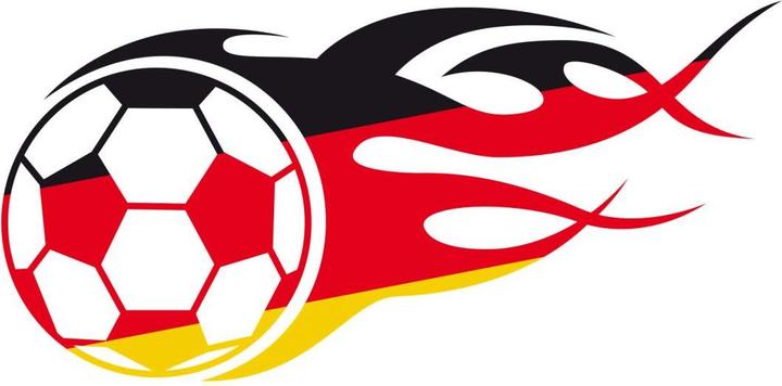 Produktbild Trenddeko Fussball mit Flammenschweif gold (70 x 34 cm)