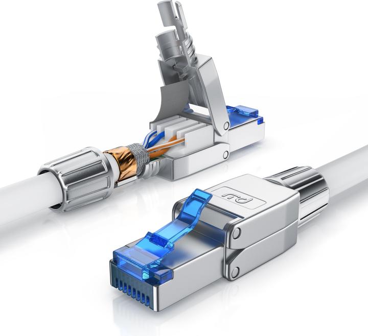 Actual product image Primewire LAN cable CAT.8, RJ-45, network cable CAT 8, Gigabit Ethernet 40 Gbit/s, S/FTP Pimf patch cable (S/FTP, CAT8.1, 0.50 m)