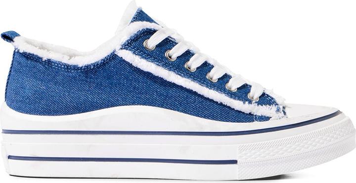 Actual product image Joe Browns Frayed Denim Chunky Platform Low-Top Trainers (39)