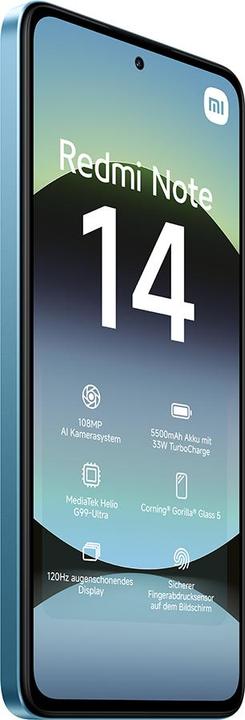 Produktbild Xiaomi Redmi Note 14 (128 GB, Midnight Black, 262.60", Dual SIM, 108 Mpx, 4G)