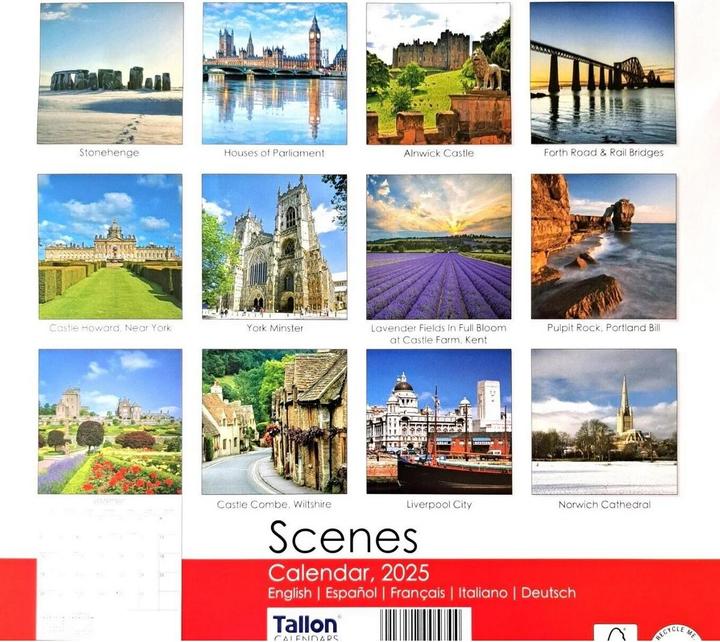 Actual product image Tallon 2025 Coasts Cottages And Scenes Square Calendar (Pack of 12) (German)