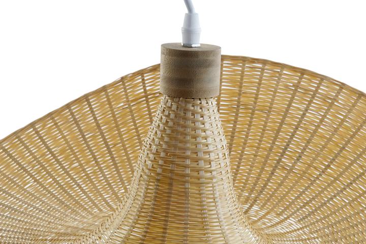 Actual product image DKD Home Decor Ceiling Light Multicolour Light brown Bamboo 50 W 220 V 58 x 58 x 22 cm
