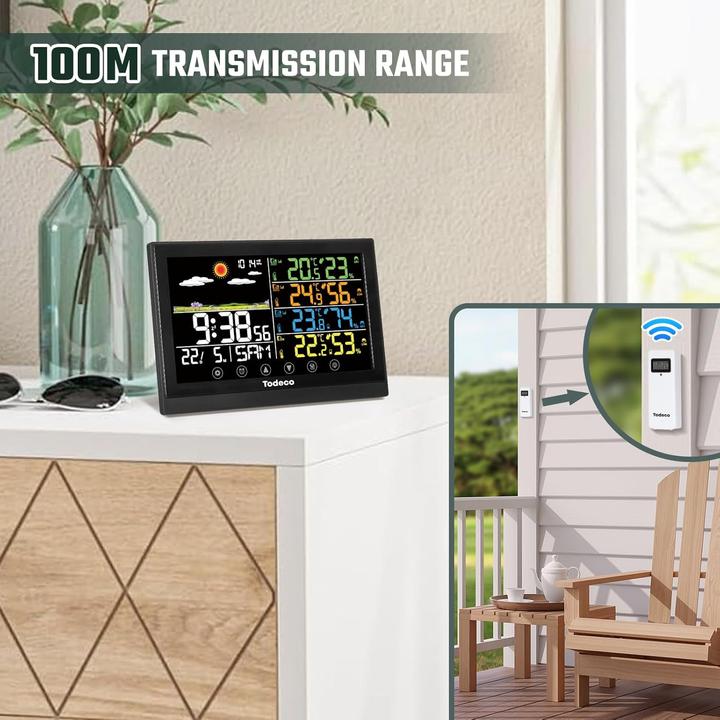 Actual product image Todeco Funk-Wetterstation mit 3 Aussensensoren