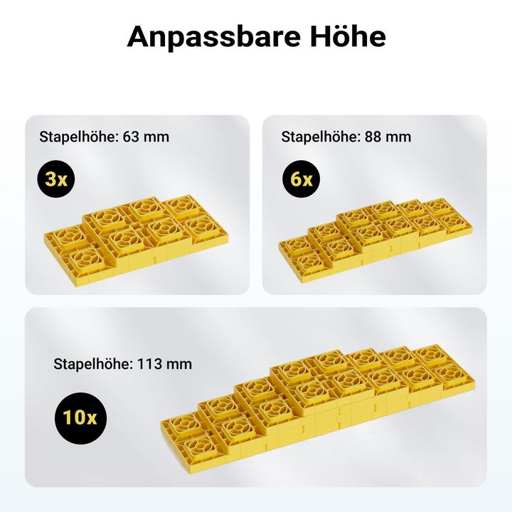 Actual product image Wiltec Unterlegplatten Wohnwagen 10x Stützplatten 13,5t Auffahrkeile Stufenkeile