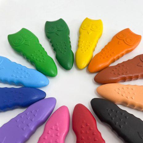 Actual product image Magni Figure wax crayons owl (Multicoloured, 12 x)