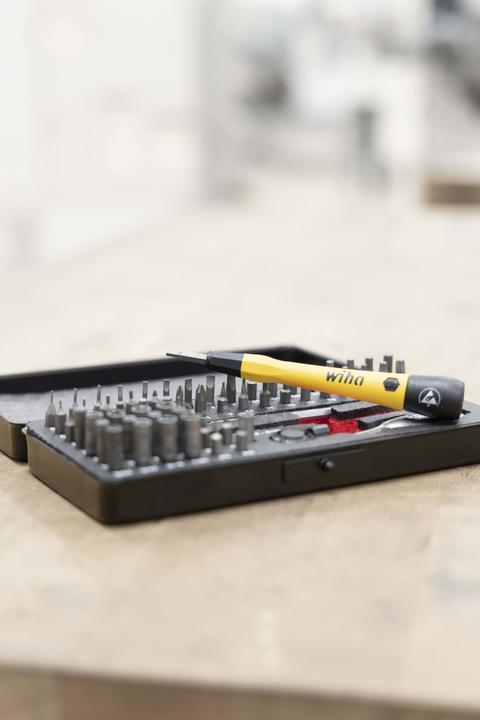 Produktbild Wiha Micro Bit Set 65-tlg. inkl. Aufbwahrungsbox Feinmechanik Schraubendreher Set Bit Halter (4 mm)
