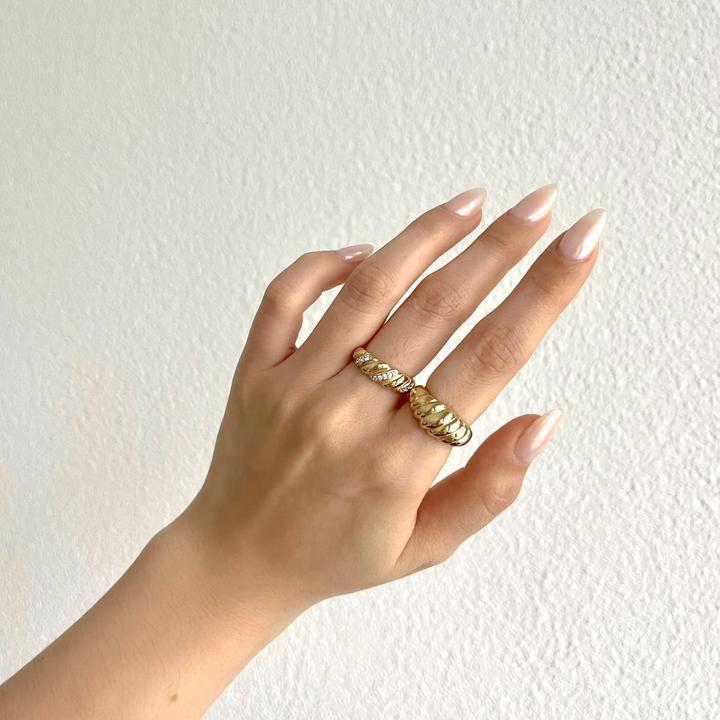 Produktbild Candy Ring Croissant, 925 Sterling Silber, vergoldet (52, 925 Silber)