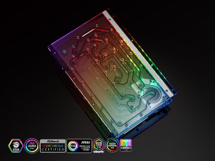 Actual product image Bitspower Sedna O11DS Distroplate for LIAN LI O11 Dynamic Mini, ARGB