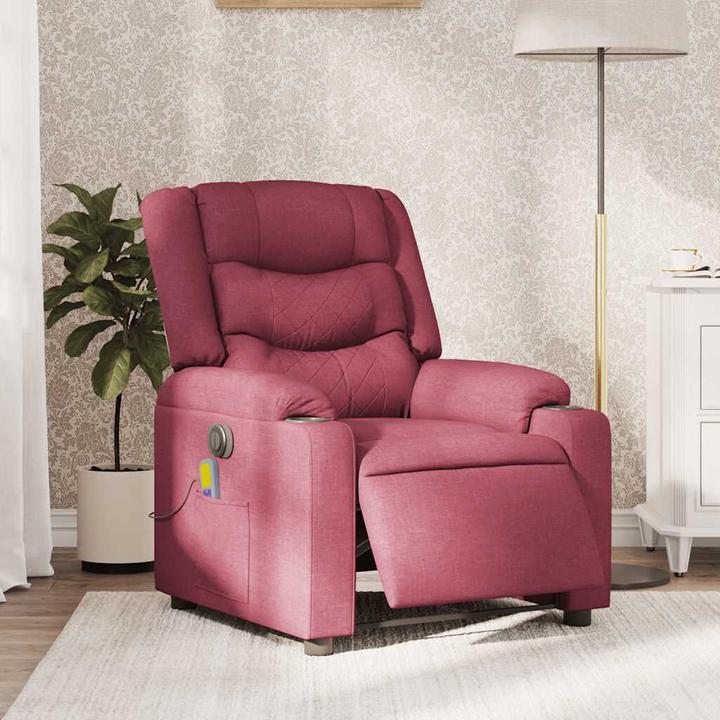 Image du produit VidaXL Fauteuil de massage électrique vin rouge tissu