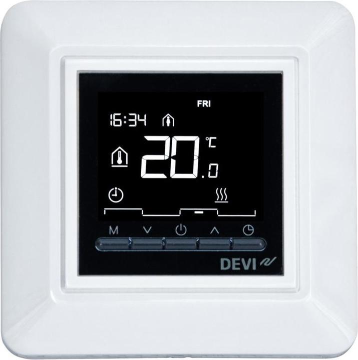 Devi Timer thermostat OPTI 140F105 with white single frame