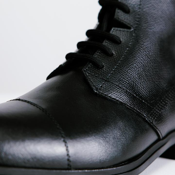 Image du produit Fouganza Boots d'équitation 500 lacées cuir femme noir (39)