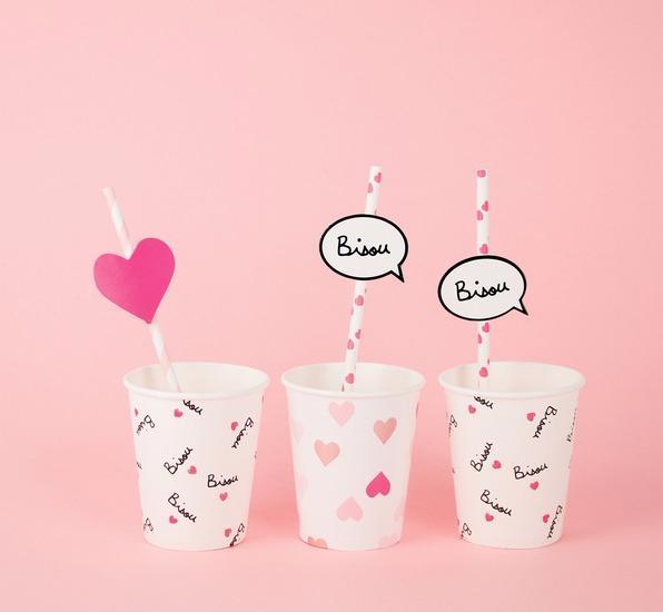 Produktbild My Little Day Herzen Pink Becher (8 x)