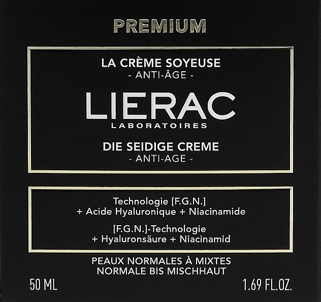 Valeurs nutritives et ingrédients Lierac Crème soyeuse Premium 50 ml (50 ml, Crème 24h)